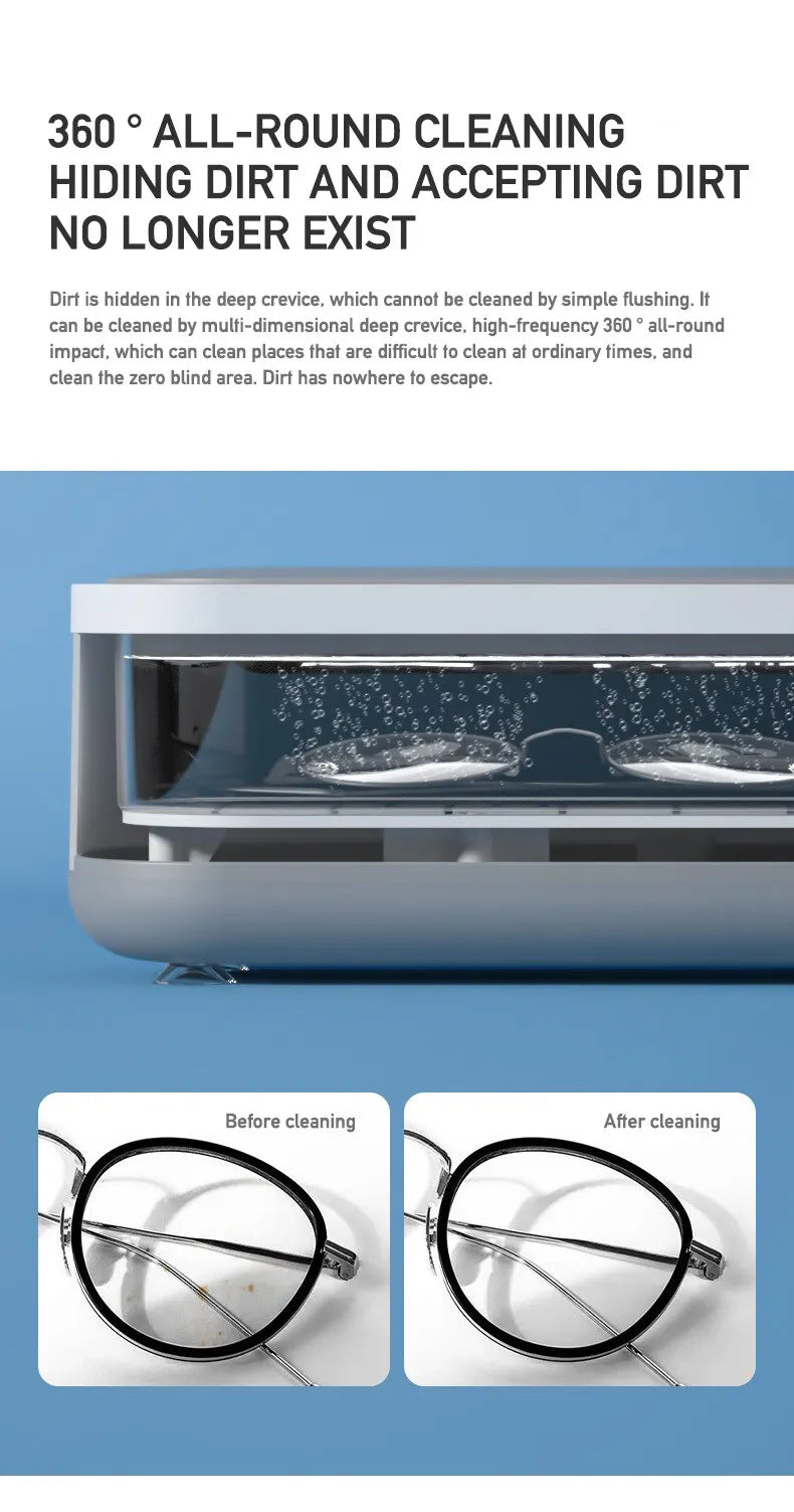 Portable Glasses Cleaner Jewelry Watch Makeup Brush Necklace Mini Washer Ultrasound Vibration Washing Cleaning Machine